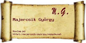 Majercsik György névjegykártya