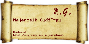 Majercsik György névjegykártya